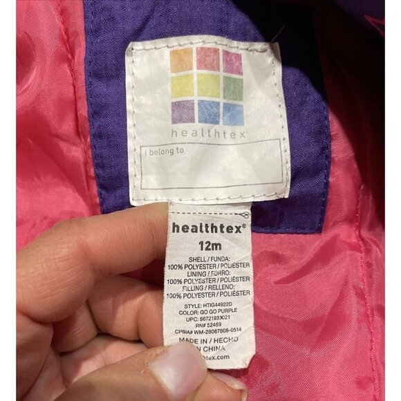 Kids System Infant's Healthtex 3 in 1 Winter Jacket Size 12 Months Purple Pink - Picture 12 of 13